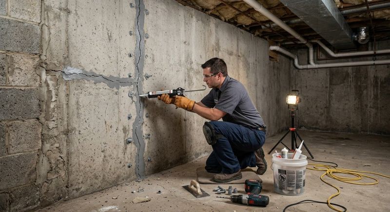 Basement Crack Repair in New Bedford, MA