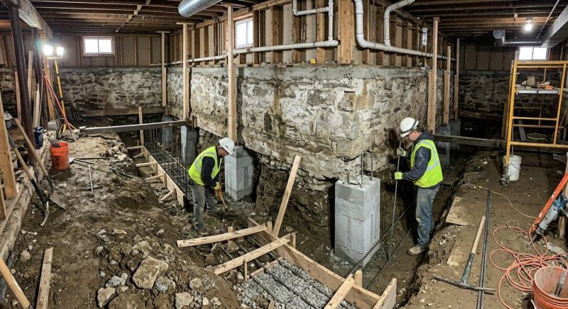 Basement Underpinning in New Bedford, MA