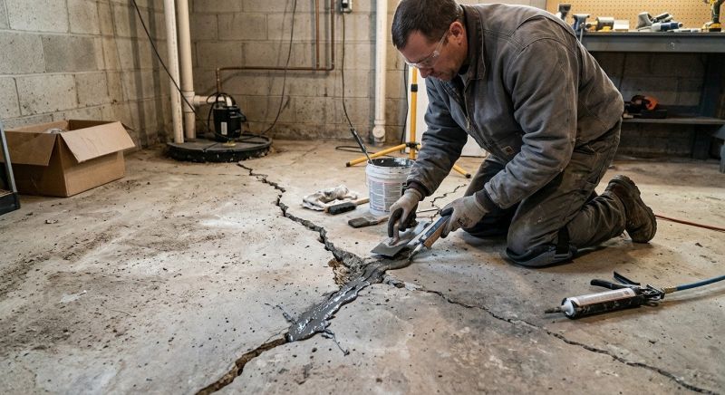 Cracked Basement Floor Repair in New Bedford, MA