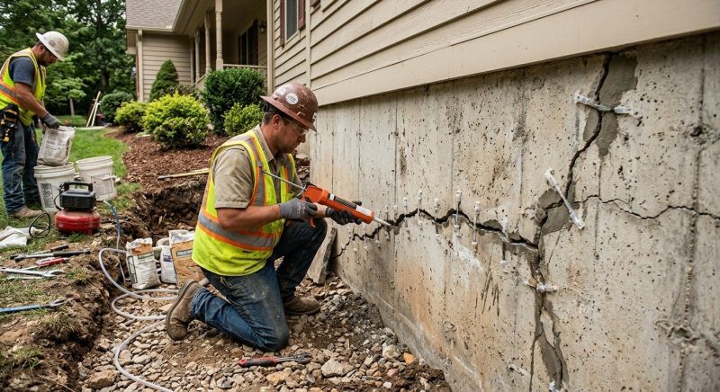 Cracked Foundation Repair in Jamestown, RI