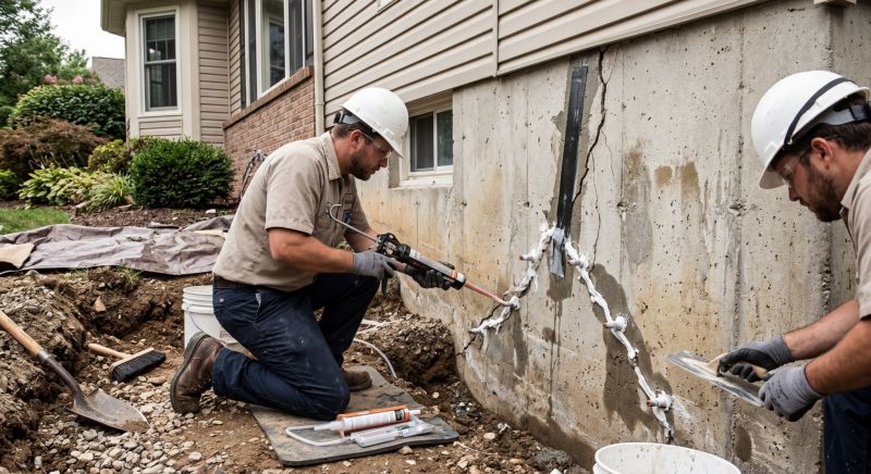 Cracked Foundation Repair in Rochester, MA
