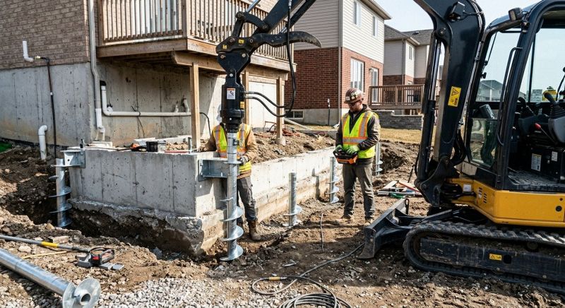 Helical Piers Installation in New Bedford, MA