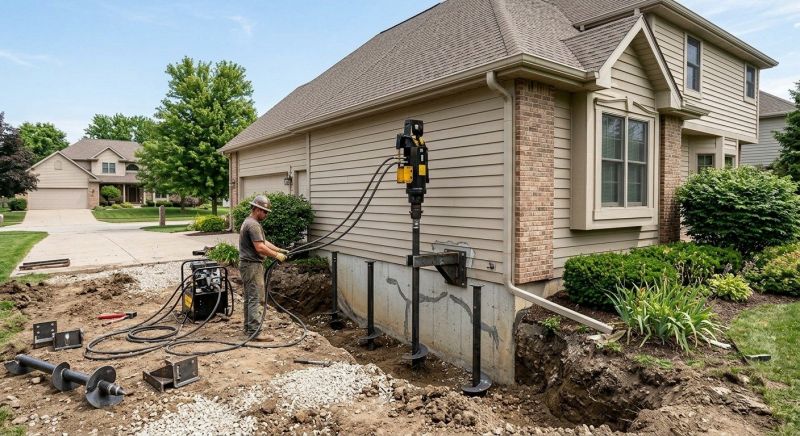 Helical Piers Installation in New Bedford, MA