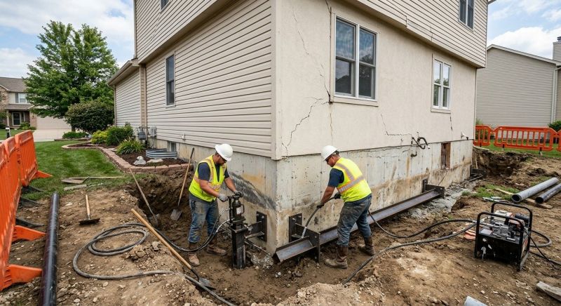 Sinking Foundation Repair in Middleboro, MA